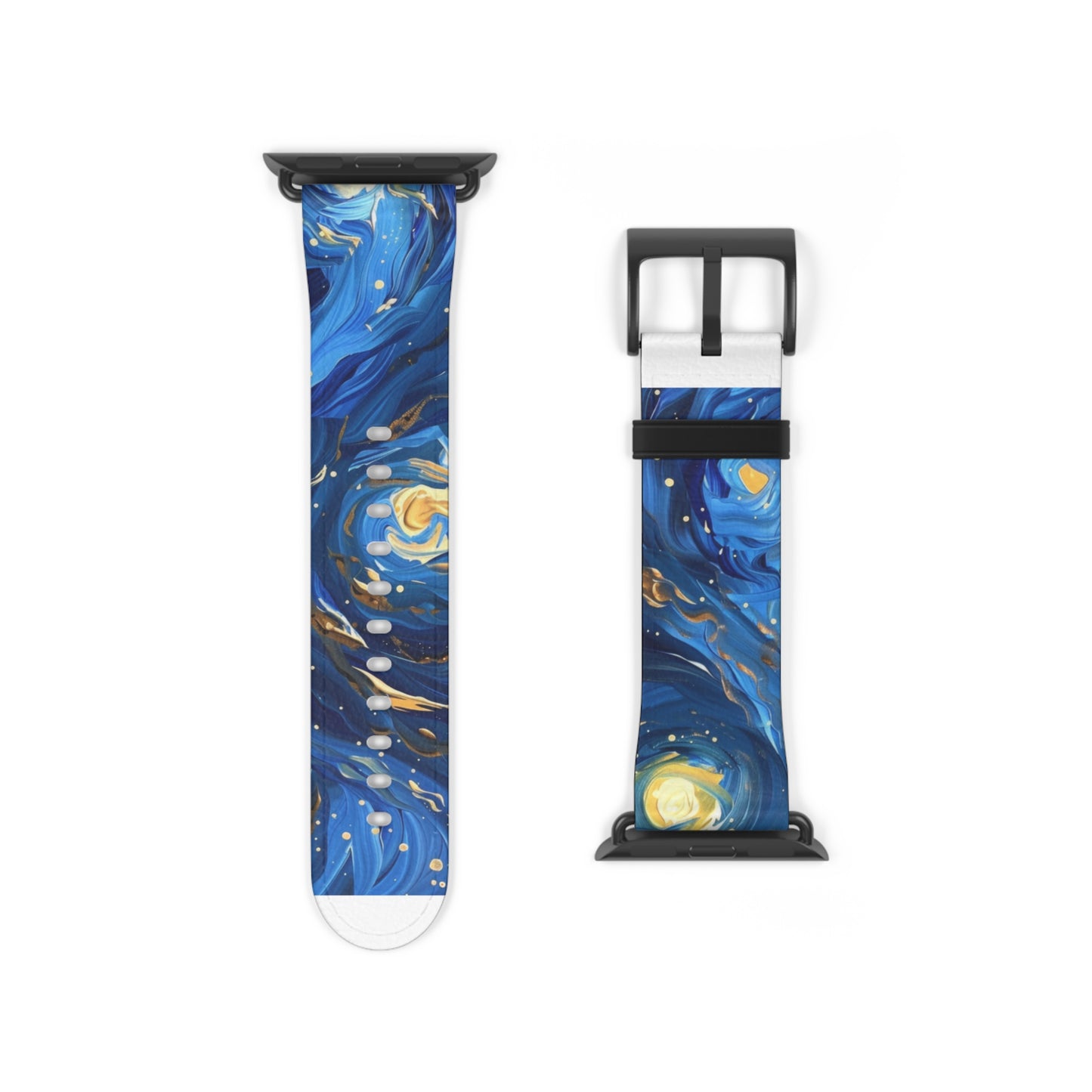 Van Gogh's Starry Night Apple Watch Band, Artistic Masterpiece Strap, Classic Painting Accessory, Expressionist Sky Watch Band, Inspired Art Gift. Apple Watch Straps For Series 4 5 6 7 8 9 ULTRA SE 38/40/41mm & 42/44/45mm Vegan Faux Leather Band