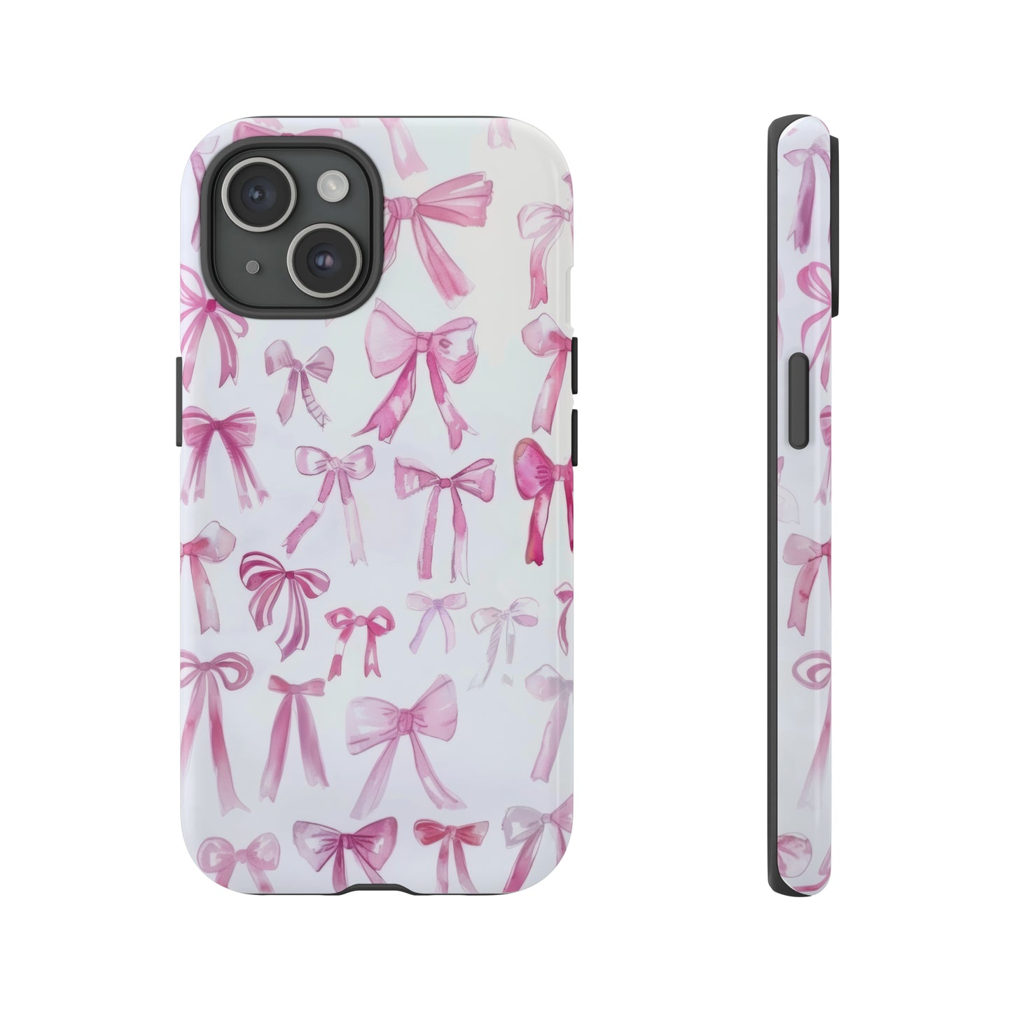 Pretty Pink Bows Phone Case, Feminine Ribbon Design Cover for Smartphones, Charming Accessory, Tough Phone Cases