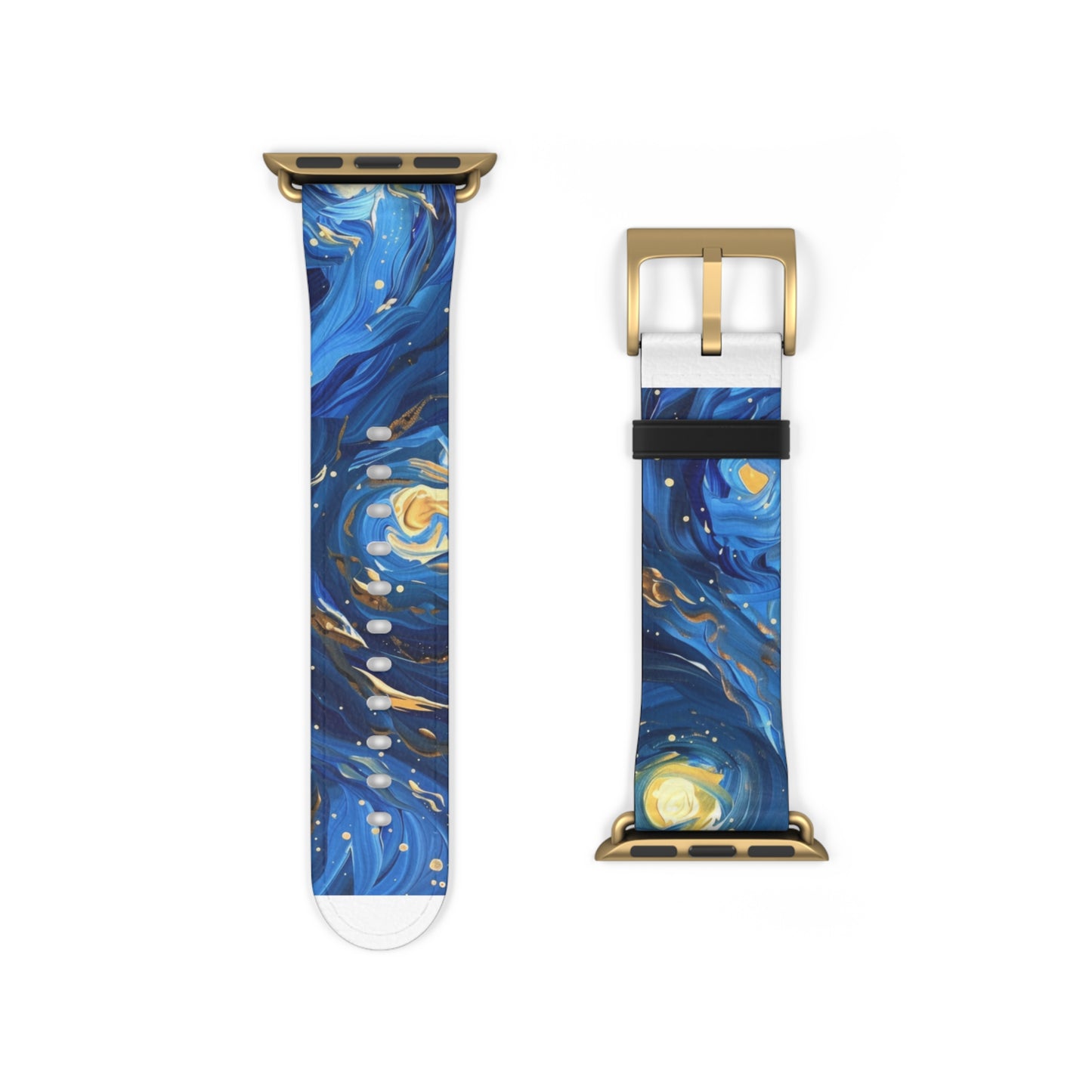 Van Gogh's Starry Night Apple Watch Band, Artistic Masterpiece Strap, Classic Painting Accessory, Expressionist Sky Watch Band, Inspired Art Gift. Apple Watch Straps For Series 4 5 6 7 8 9 ULTRA SE 38/40/41mm & 42/44/45mm Vegan Faux Leather Band