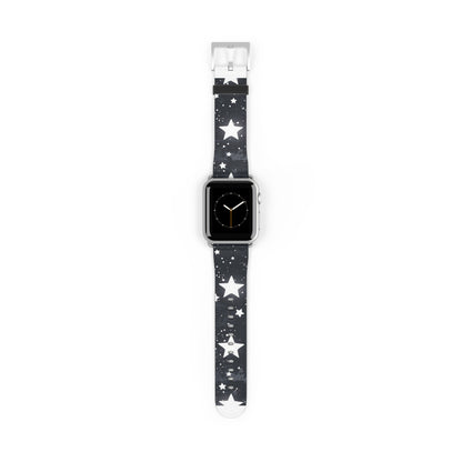 Celestial Stars Night Sky Smartwatch Band | Galactic Theme Watch Strap | Fashionable Astronomy-Inspired Accessory. Apple Watch Band Apple Watch Straps For Series 4 5 6 7 8 9 ULTRA SE 38/40/41mm & 42/44/45mm Vegan Faux Leather Band