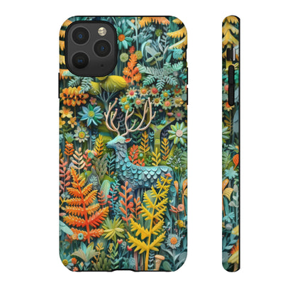 Zauberhafte Waldhirsch iPhone Hülle, Zauberhaftes Fauna- und Flora-Design, Schützende, von der Natur inspirierte Hülle, Robuste Handyhüllen