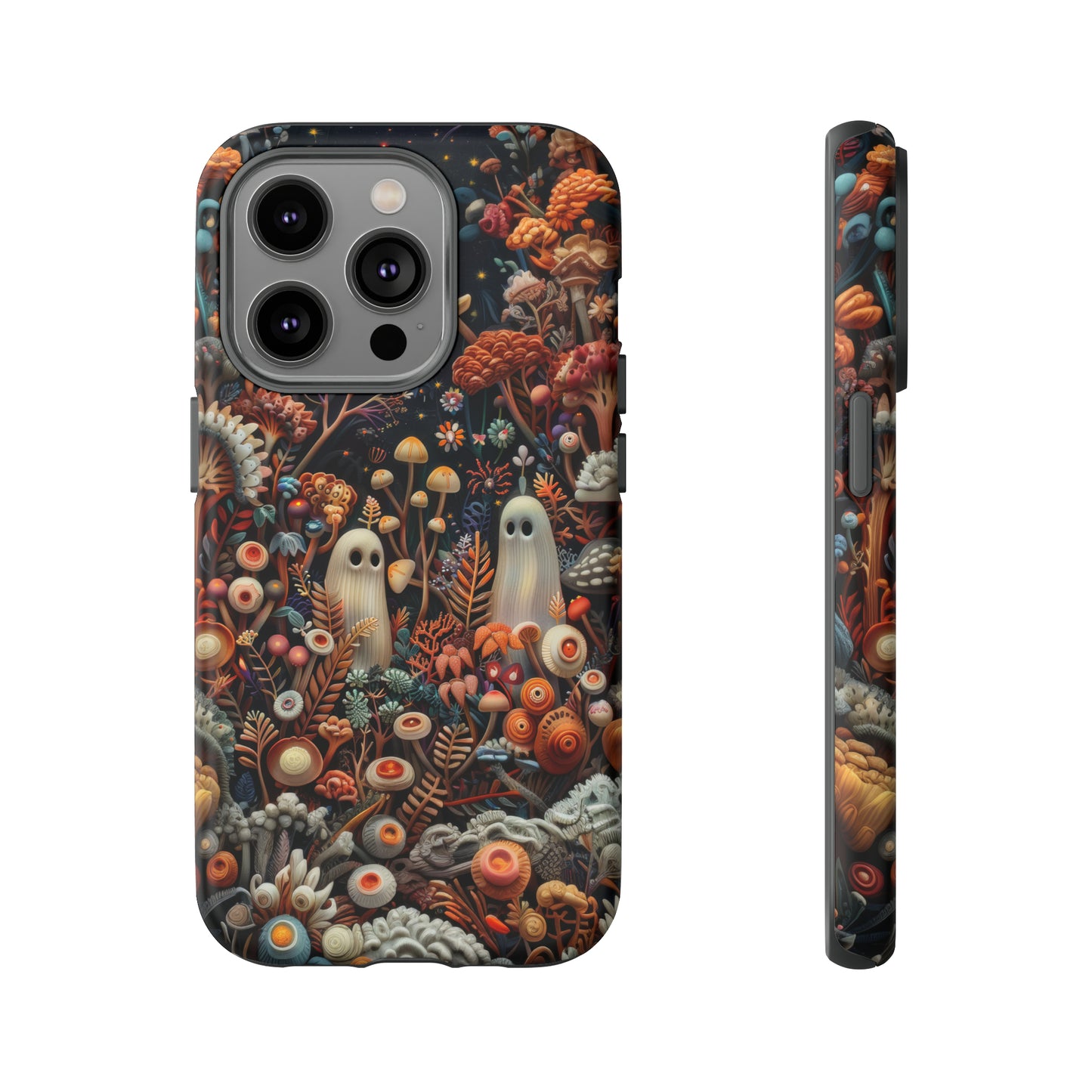 Cosmic Fantasy iPhone Case, Space-Themed Mushroom Design, Protective Cover with Galactic Charm, Tough Phone Cases