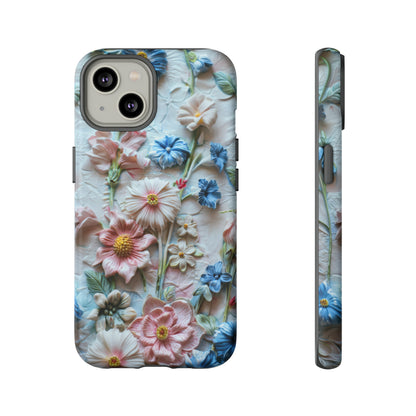 Florale Handyhülle, 3D Blumentextur Handyhülle, Schützendes &amp; stylisches Smartphone Accessoire, Robuste Handyhüllen 