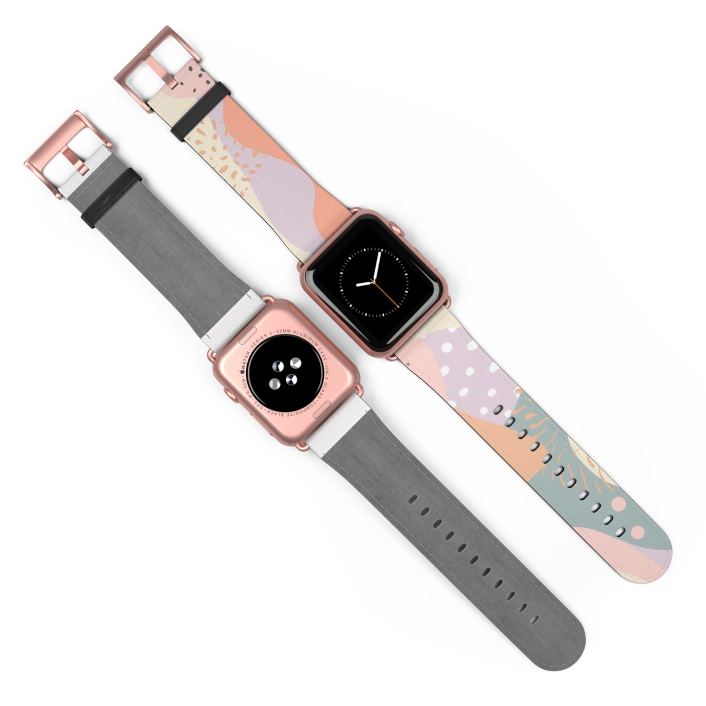 Modern Pastel Apple Watch Strap, Abstract Geometric Pattern Band, Chic Contemporary Accessory for Trendsetters. Apple Watch Band Apple Watch Straps For Series 4 5 6 7 8 9 ULTRA SE 38/40/41mm & 42/44/45mm Vegan Faux Leather Band