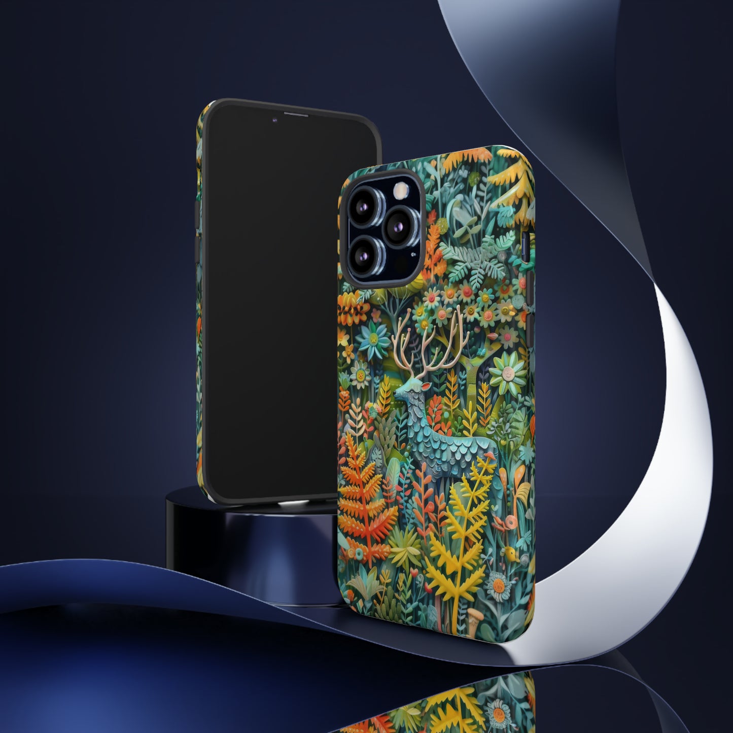 Zauberhafte Waldhirsch iPhone Hülle, Zauberhaftes Fauna- und Flora-Design, Schützende, von der Natur inspirierte Hülle, Robuste Handyhüllen