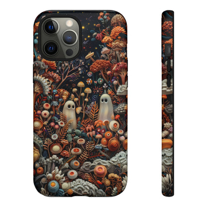 Cosmic Fantasy iPhone Case, Space-Themed Mushroom Design, Protective Cover with Galactic Charm, Tough Phone Cases