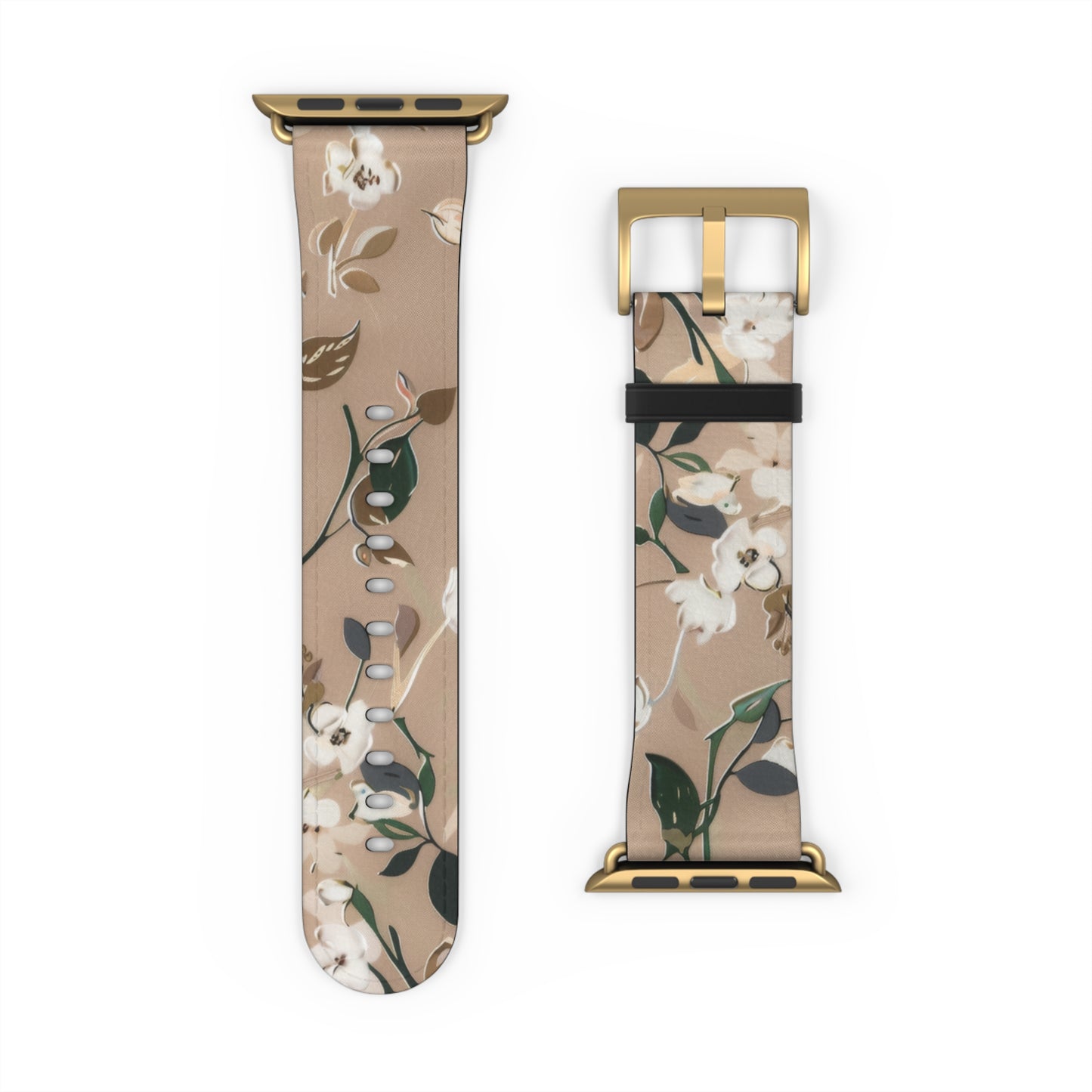 Elegant Botanical Apple Watch Band, Nature-Inspired Watch Accessory, Sophisticated Wearable Art, Chic Gift Idea. Apple Watch Band Apple Watch Straps For Series 4 5 6 7 8 9 ULTRA SE 38/40/41mm & 42/44/45mm Vegan Faux Leather Band