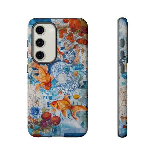Oriental Koi Pond iPhone Case, Traditional Asian Artwork, Serene Protective Cover, Tough Phone Cases