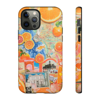 Custodia per telefono collage da viaggio Citrus Escape, design vivace per le vacanze estive per smartphone, custodie resistenti 