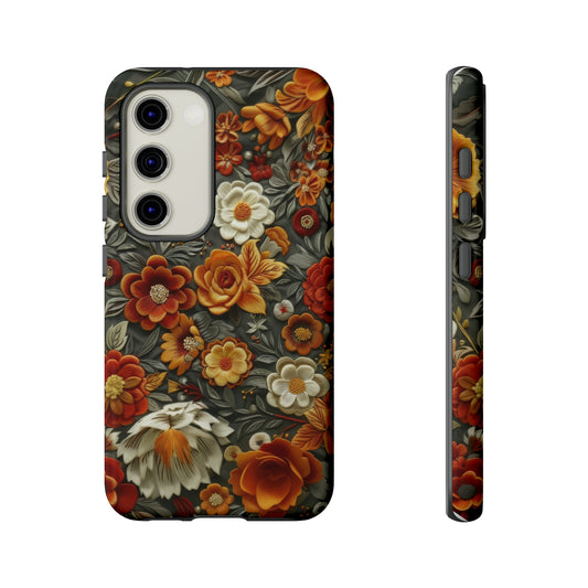 Autumnal Blossom iPhone Case, Warm Floral Elegance, Seasonal Protective Cover, Tough Phone Cases
