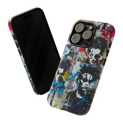 Urban Punk Graffiti Art Phone Case, Durable Protective Cover for Latest Models, Eye-Catching Street Style Accessory, Tough Cases