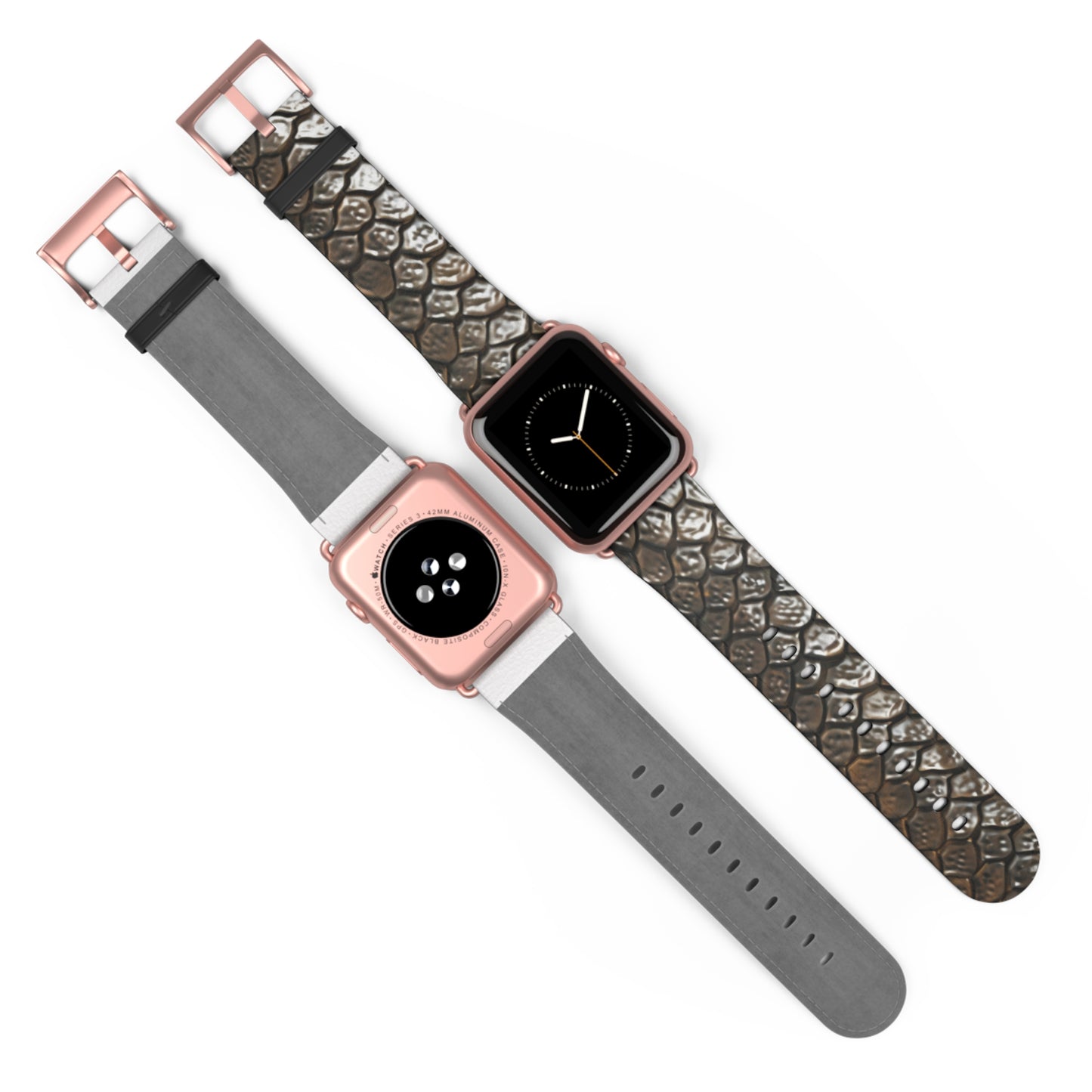 Luxurious Snakeskin Apple Watch Band, Chic Reptile Print Accessory, High-End Fashion Watch Band, Unique Style Gift. Apple Watch Band Apple Watch Straps For Series 4 5 6 7 8 9 ULTRA SE 38/40/41mm & 42/44/45mm Vegan Faux Leather Band