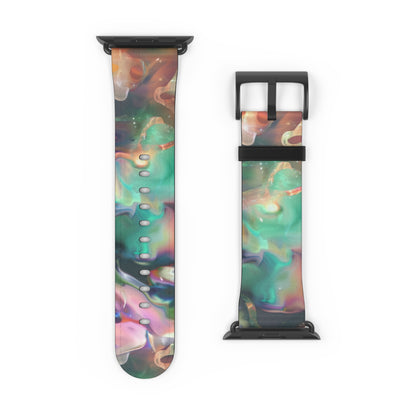 Iridescent Dreams Apple Watch Strap, Mesmerizing Swirl Pattern Band, Unique Holographic Accessory for a Dazzling Look. Apple Watch Band Apple Watch Straps For Series 4 5 6 7 8 9 ULTRA SE 38/40/41mm & 42/44/45mm Vegan Faux Leather Band