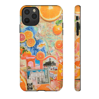 Custodia per telefono collage da viaggio Citrus Escape, design vivace per le vacanze estive per smartphone, custodie resistenti 