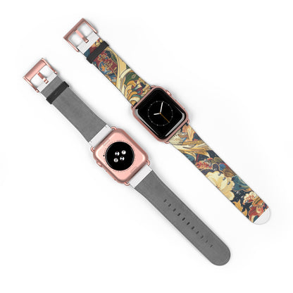 Renaissance Revival Apple Watch Strap, Luxurious Tapestry Style Band, Classic Artwork Accessory for the Fashion Connoisseur. Apple Watch Band Apple Watch Straps For Series 4 5 6 7 8 9 ULTRA SE 38/40/41mm & 42/44/45mm Vegan Faux Leather Band