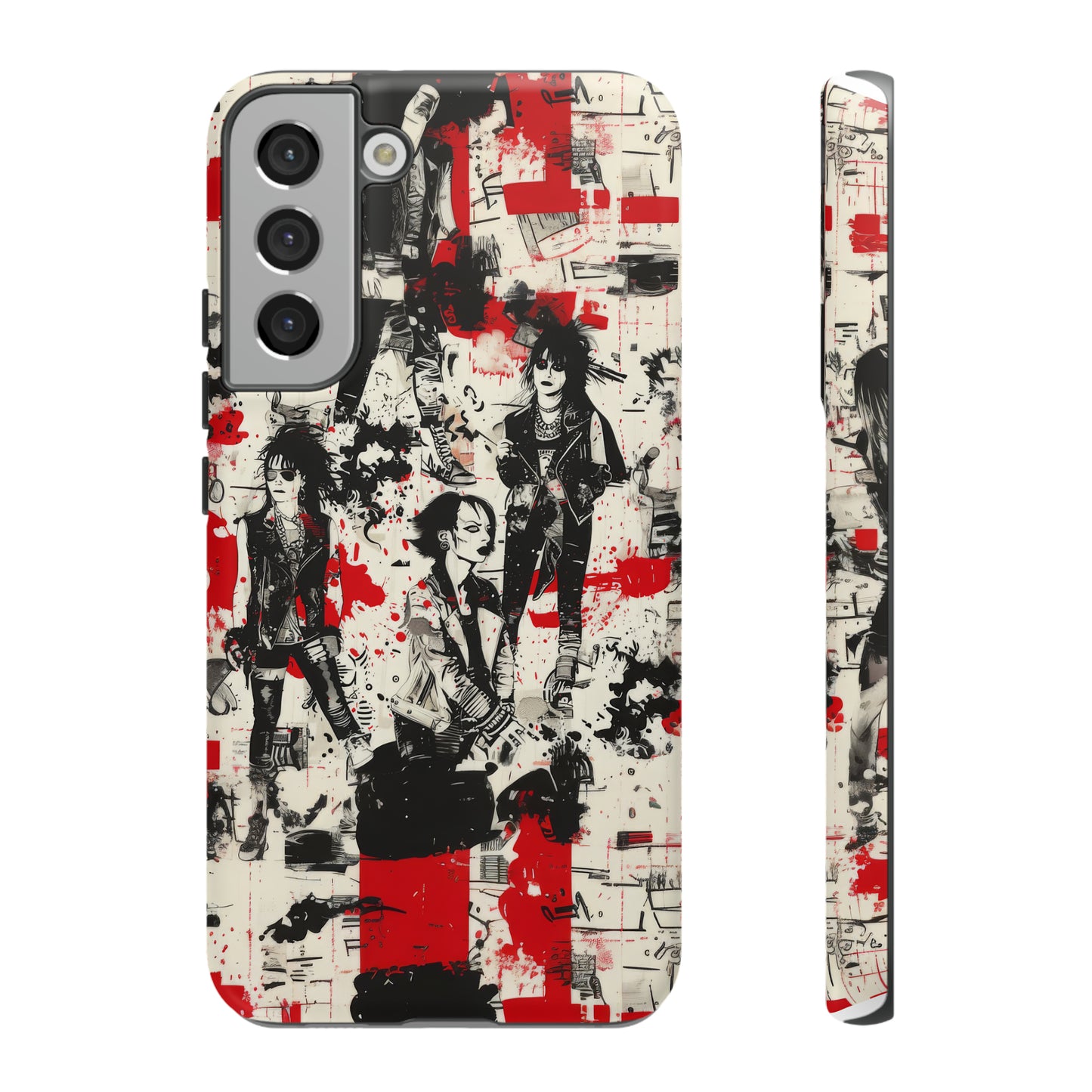 Rock Rebel Grunge-Telefonhülle, schlagfeste Hülle für Trendsetter, künstlerisches Punkrock-Design, robuste Telefonhüllen