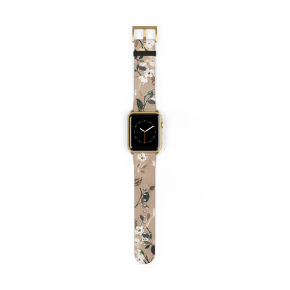 Elegant Botanical Apple Watch Band, Nature-Inspired Watch Accessory, Sophisticated Wearable Art, Chic Gift Idea. Apple Watch Band Apple Watch Straps For Series 4 5 6 7 8 9 ULTRA SE 38/40/41mm & 42/44/45mm Vegan Faux Leather Band