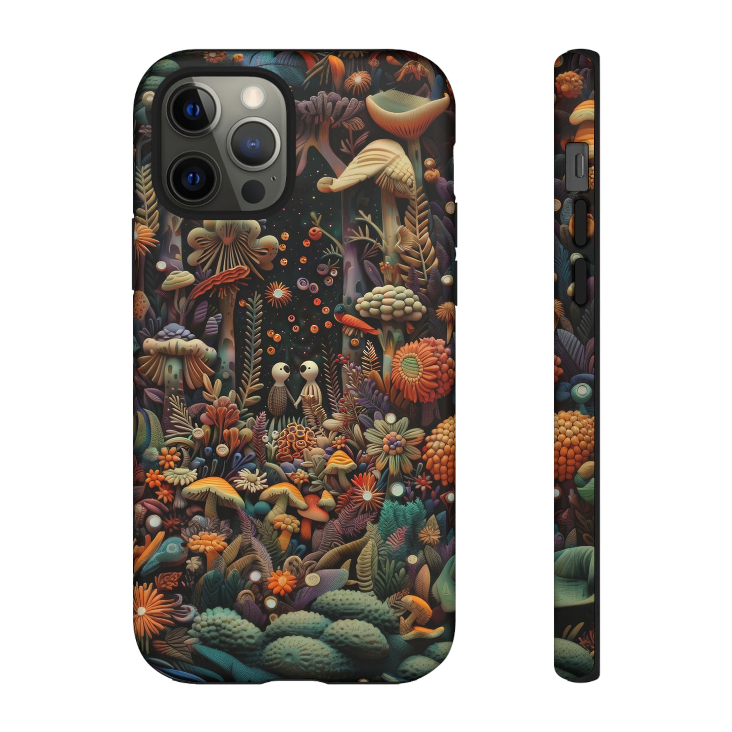 Custodia per telefono Foresta incantata, Design mistico di funghi e foglie, Cover protettiva magica per telefono, Custodie per telefono resistenti