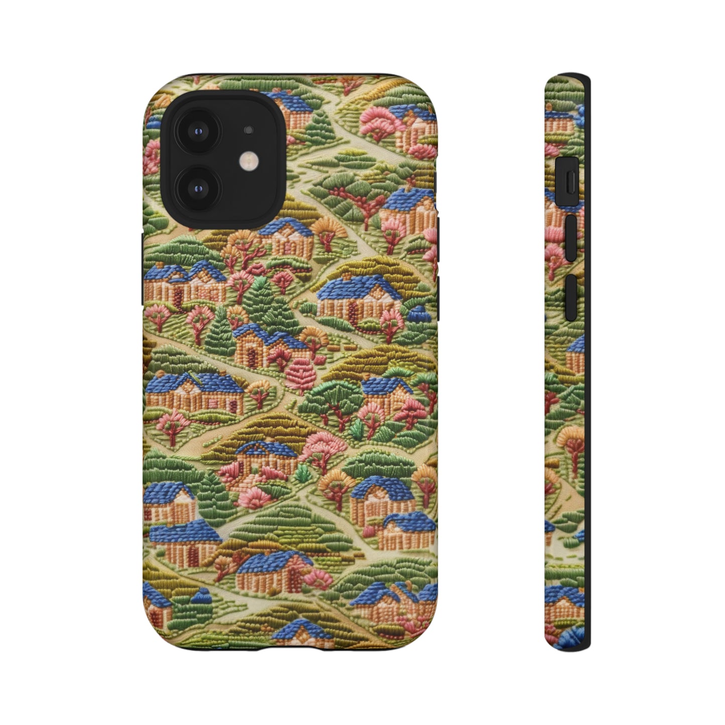 Caratteristica custodia per iPhone trapuntata in stile country, design patchwork affascinante, cover per telefono artistica e protettiva, custodie per telefono resistenti