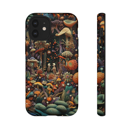 Custodia per telefono Foresta incantata, Design mistico di funghi e foglie, Cover protettiva magica per telefono, Custodie per telefono resistenti