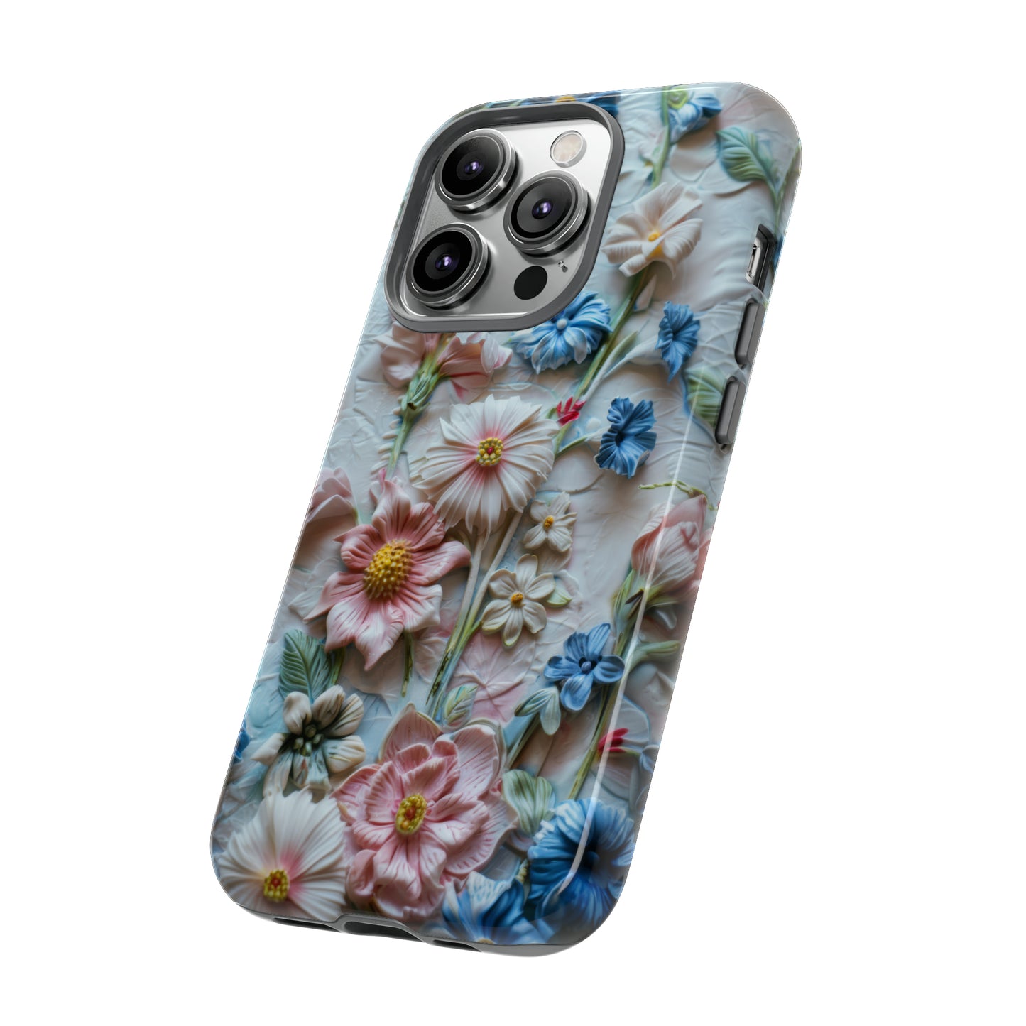 Florale Handyhülle, 3D Blumentextur Handyhülle, Schützendes &amp; stylisches Smartphone Accessoire, Robuste Handyhüllen 