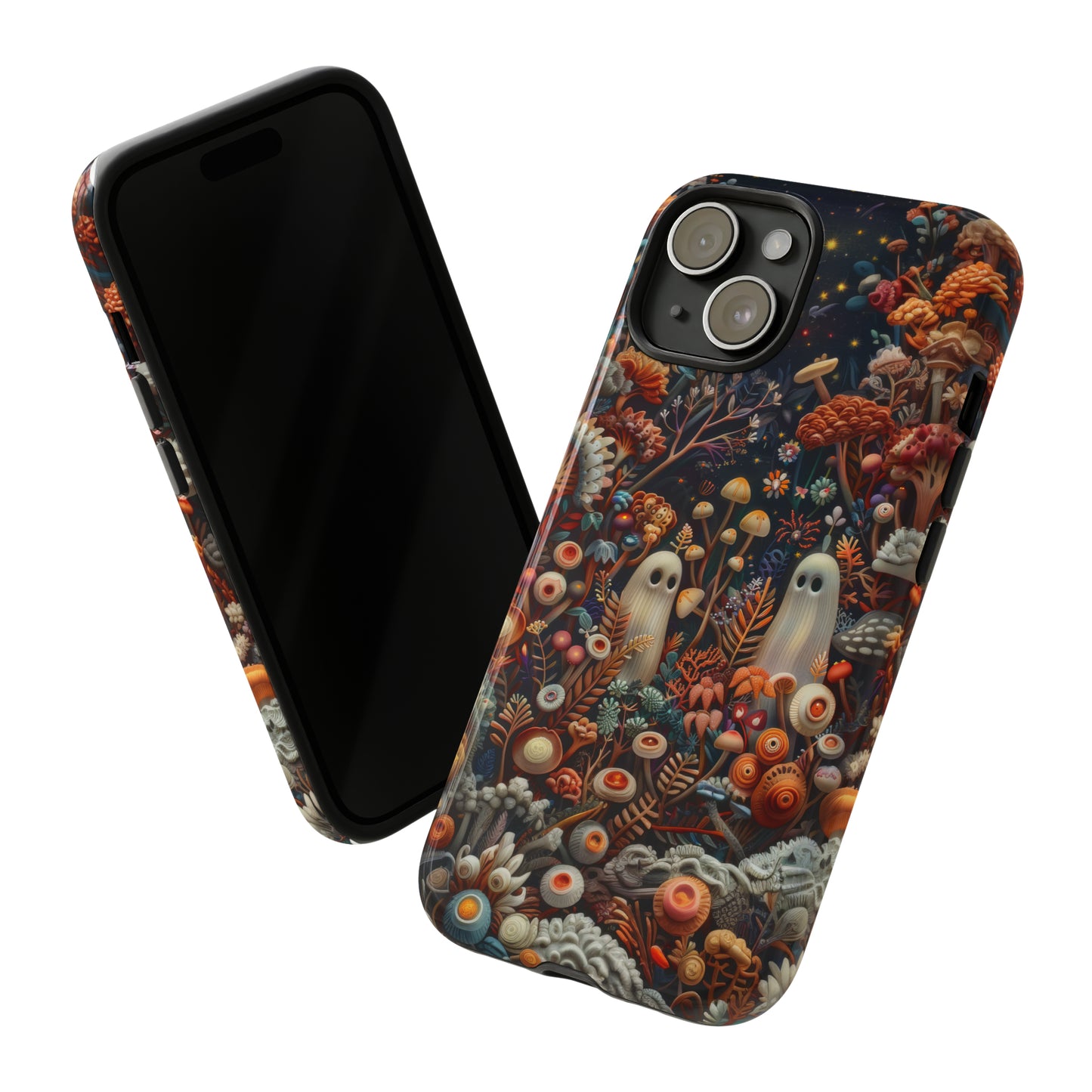 Cosmic Fantasy iPhone Case, Space-Themed Mushroom Design, Protective Cover with Galactic Charm, Tough Phone Cases