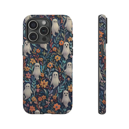 iPhone-Hülle mit floralem Geistermotiv, einzigartiges gruseliges Design, bezaubernde Schutzhülle, robuste Hüllen