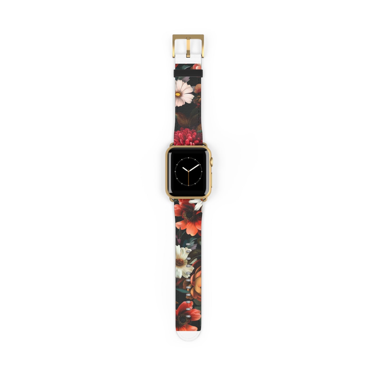 Autumn Bloom Elegance Apple Watch Band, Fall Flower Symphony Smartwatch Strap, Rich Floral Tapestry Wristband Accessory. Apple Watch Band Apple Watch Straps For Series 4 5 6 7 8 9 ULTRA SE 38/40/41mm & 42/44/45mm Vegan Faux Leather Band