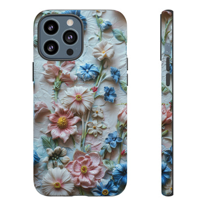 Florale Handyhülle, 3D Blumentextur Handyhülle, Schützendes &amp; stylisches Smartphone Accessoire, Robuste Handyhüllen 