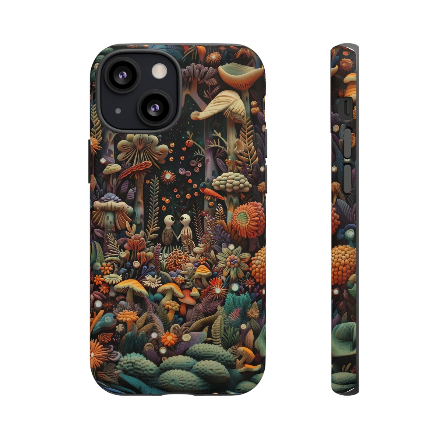 Custodia per telefono Foresta incantata, Design mistico di funghi e foglie, Cover protettiva magica per telefono, Custodie per telefono resistenti