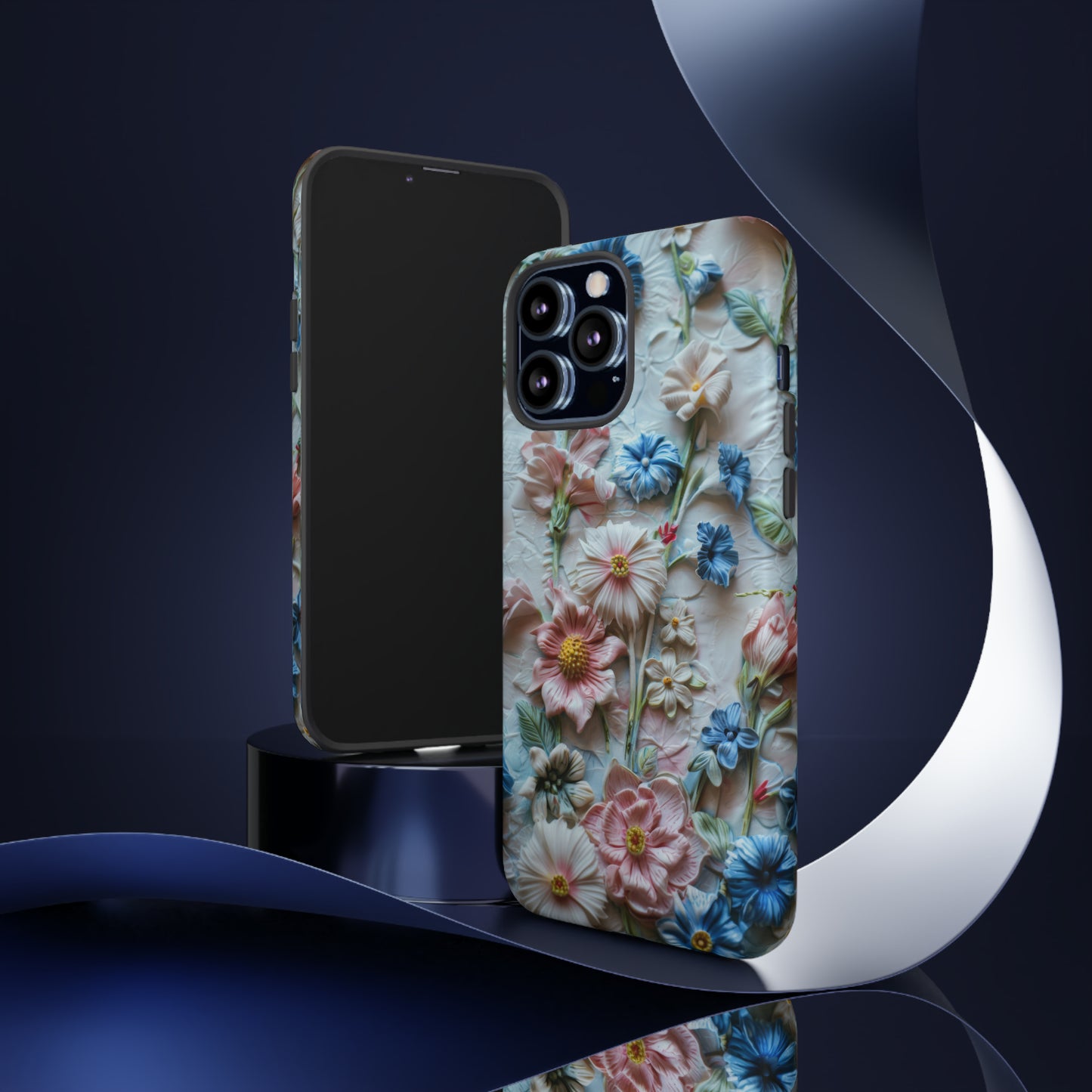 Florale Handyhülle, 3D Blumentextur Handyhülle, Schützendes &amp; stylisches Smartphone Accessoire, Robuste Handyhüllen 