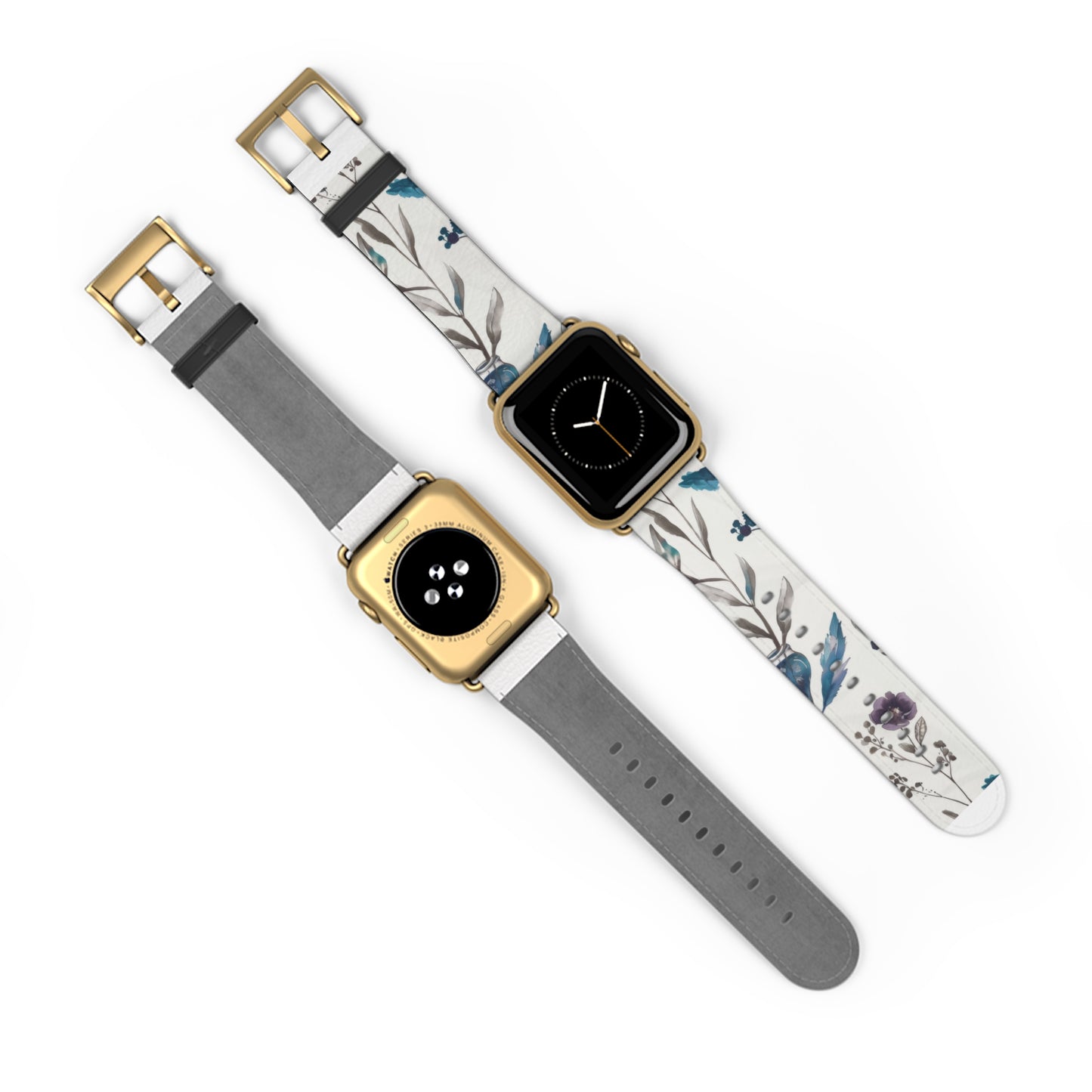 Florale Eleganz Apple Watch Band | Schickes Armband mit botanischem Design. Apple Watch Band Apple Watch Armbänder für Serie 4 5 6 7 8 9 ULTRA SE 38/40/41 mm und 42/44/45 mm veganes Kunstlederband 