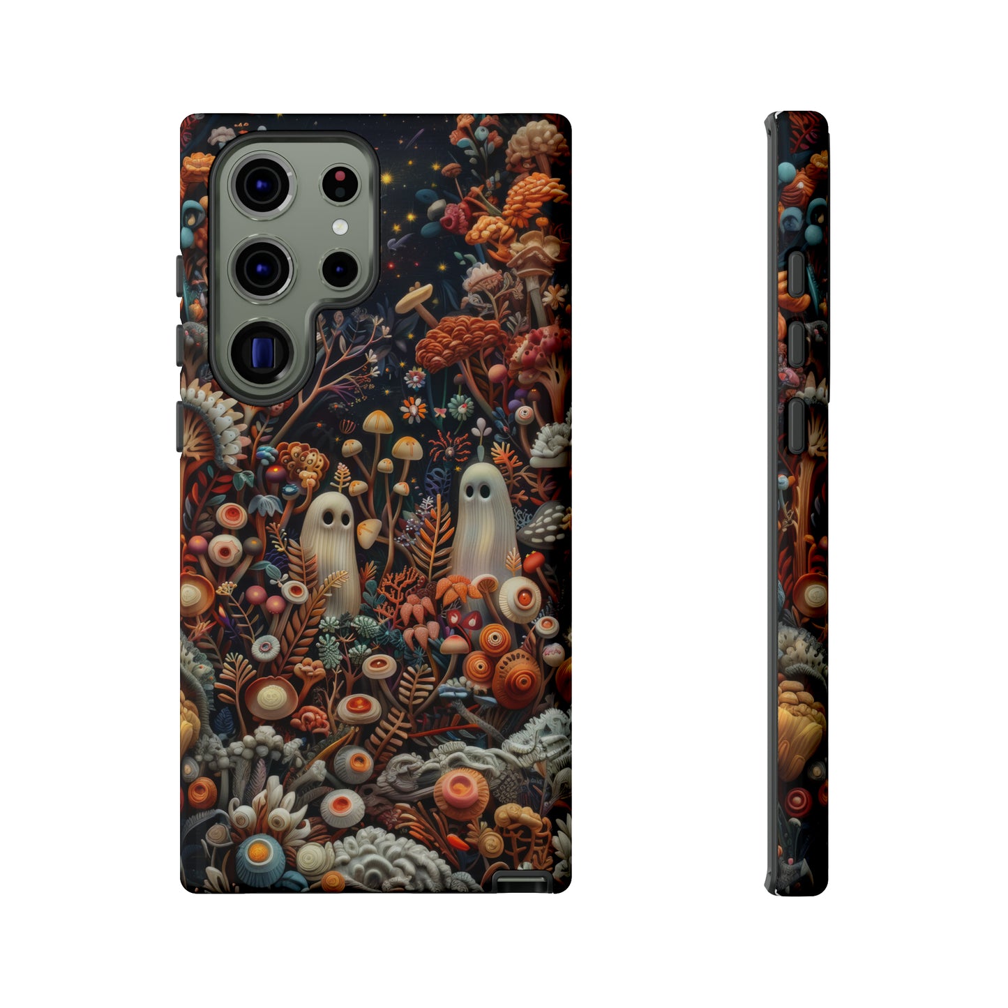 Cosmic Fantasy iPhone Case, Space-Themed Mushroom Design, Protective Cover with Galactic Charm, Tough Phone Cases