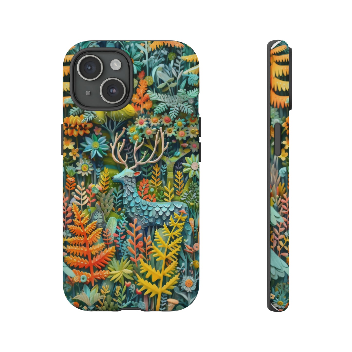 Zauberhafte Waldhirsch iPhone Hülle, Zauberhaftes Fauna- und Flora-Design, Schützende, von der Natur inspirierte Hülle, Robuste Handyhüllen