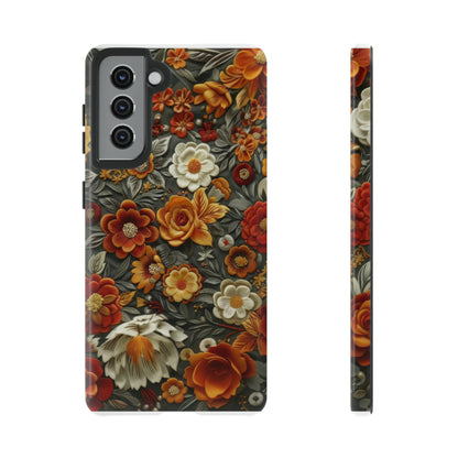 Custodia per iPhone con fiori autunnali, calda eleganza floreale, custodia protettiva stagionale, custodie per telefoni resistenti