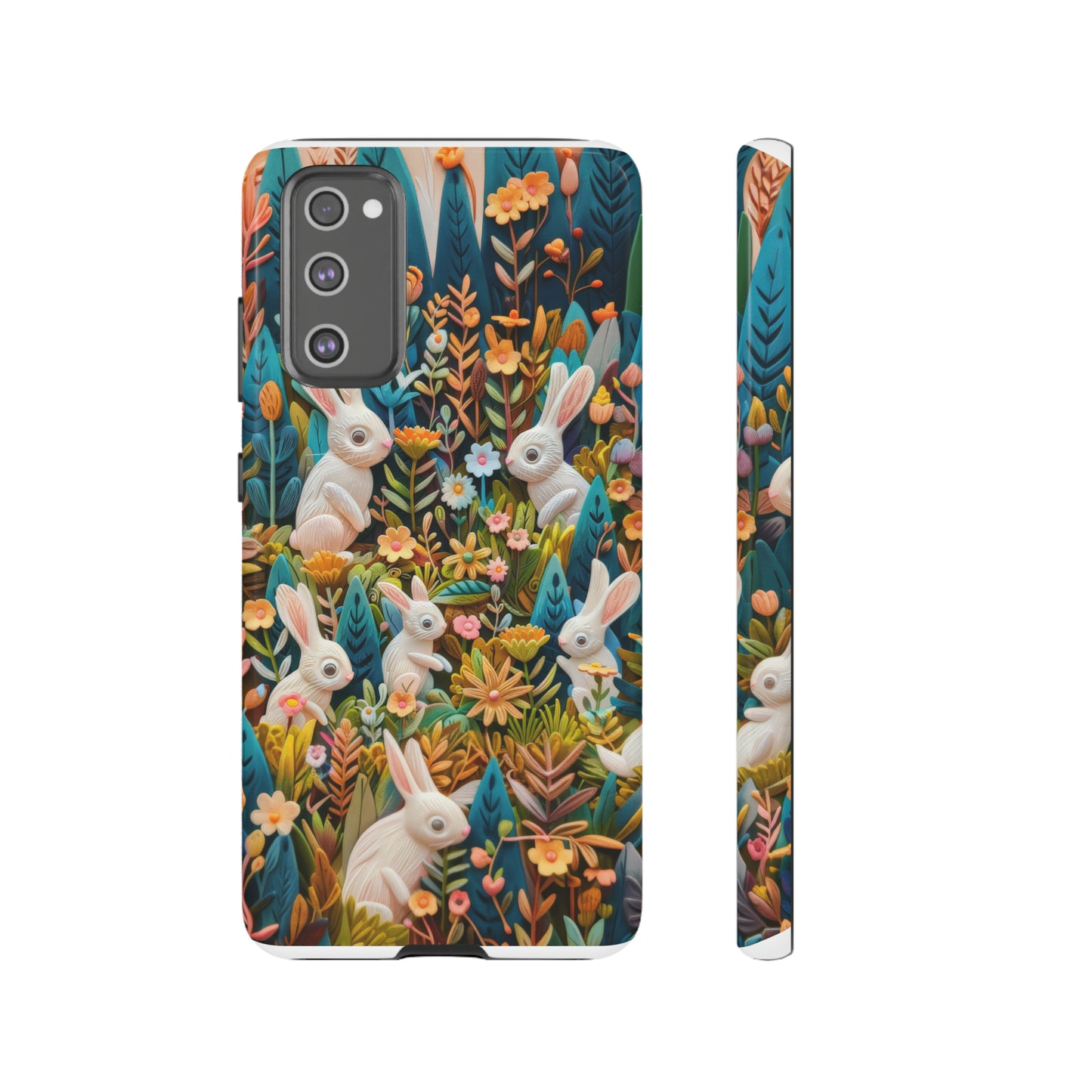 Mystical Garden Bunnies iPhone Case, Enchanted Floral Wonderland, Durable Protective Cover, Tough Phone Cases