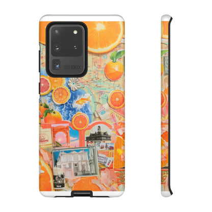 Custodia per telefono collage da viaggio Citrus Escape, design vivace per le vacanze estive per smartphone, custodie resistenti 