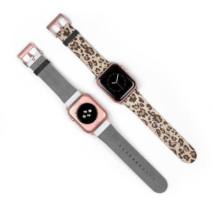 Safari Chic Leopardenmuster Apple Watch Band | Armband mit Wildtiermuster. Apple Watch Band Apple Watch Armbänder für Serie 4 5 6 7 8 9 ULTRA SE 38/40/41 mm und 42/44/45 mm veganes Kunstlederband 