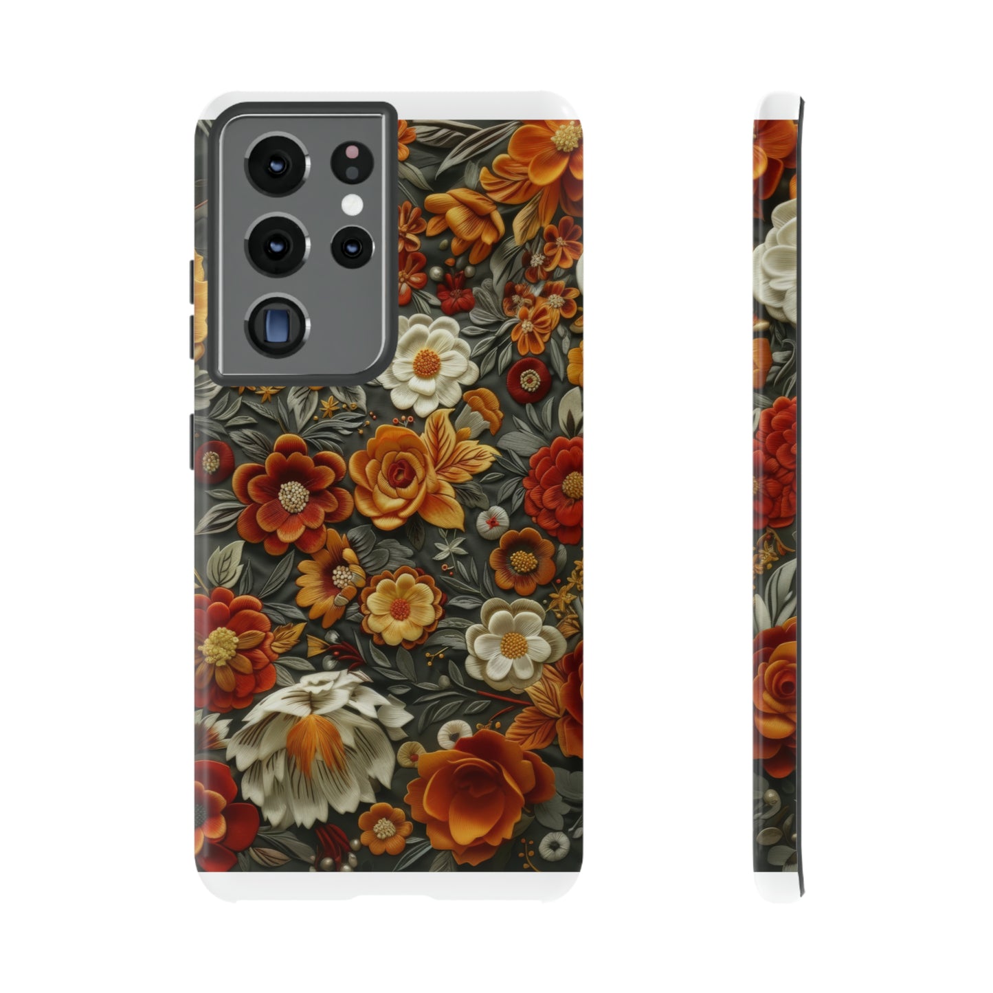 Custodia per iPhone con fiori autunnali, calda eleganza floreale, custodia protettiva stagionale, custodie per telefoni resistenti