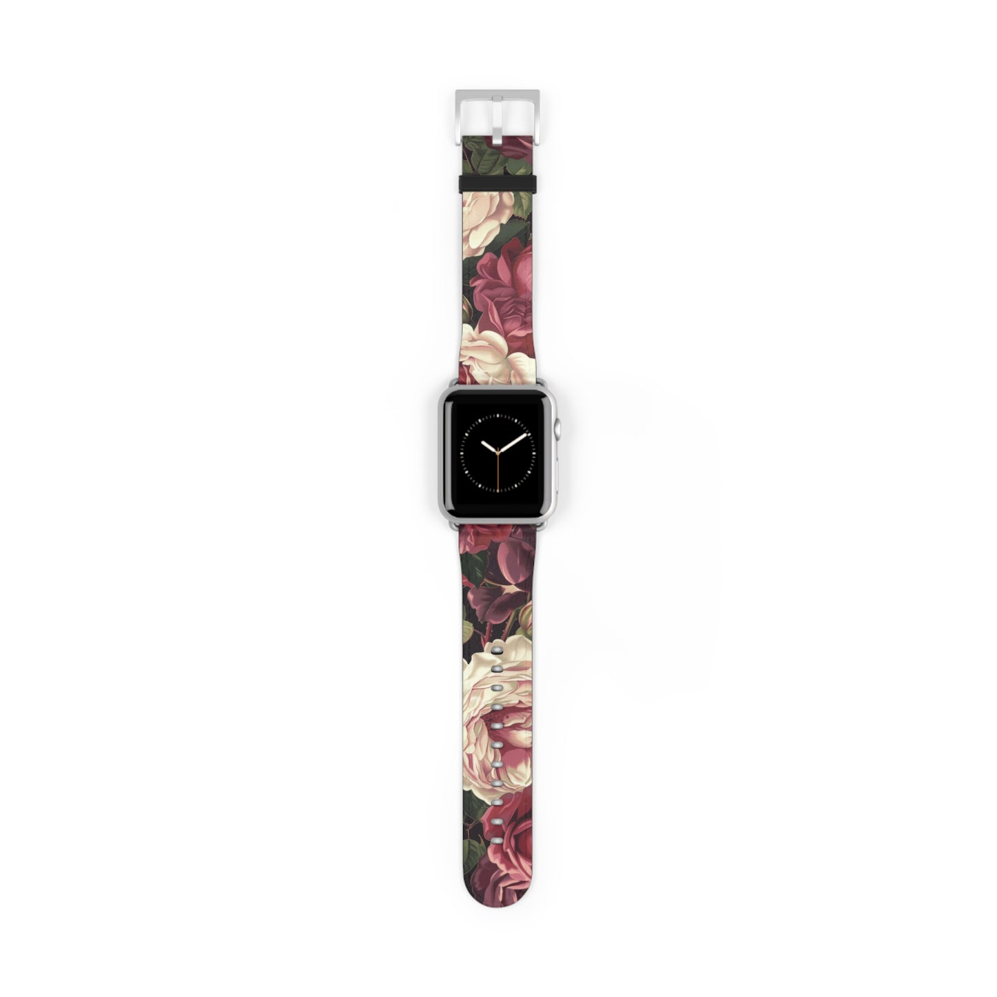 Romantic Rose Garden Apple Watch Band, Lush Floral Bloom Smartwatch Strap, Deep Red and Pink Rose Wristband Accessory. Apple Watch Band Apple Watch Straps For Series 4 5 6 7 8 9 ULTRA SE 38/40/41mm & 42/44/45mm Vegan Faux Leather Band