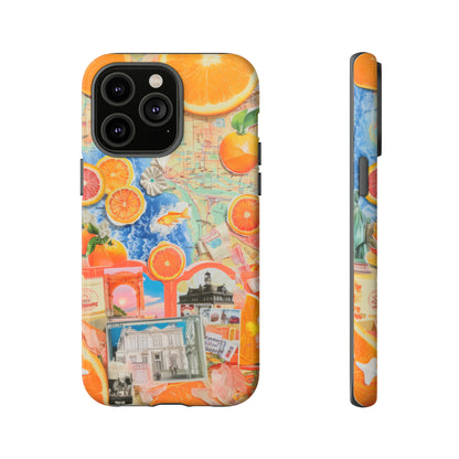 Custodia per telefono collage da viaggio Citrus Escape, design vivace per le vacanze estive per smartphone, custodie resistenti 