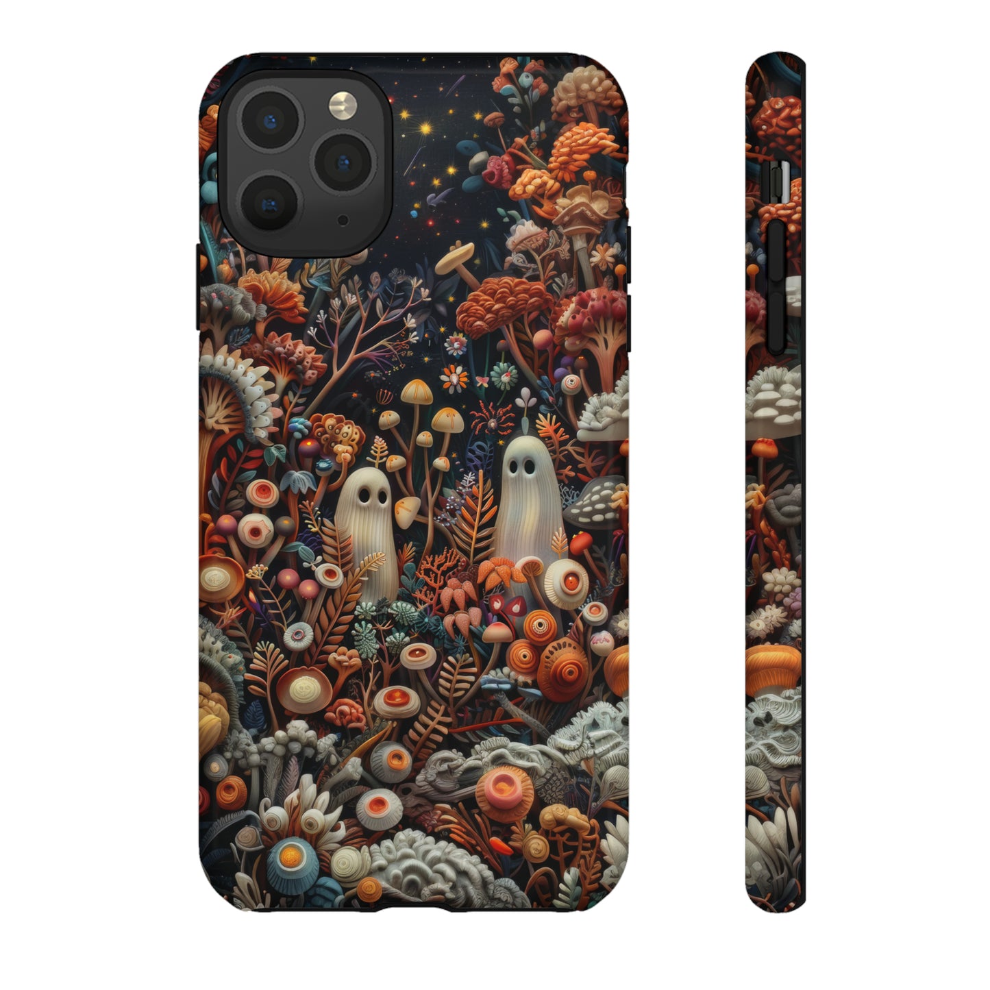 Cosmic Fantasy iPhone Case, Space-Themed Mushroom Design, Protective Cover with Galactic Charm, Tough Phone Cases