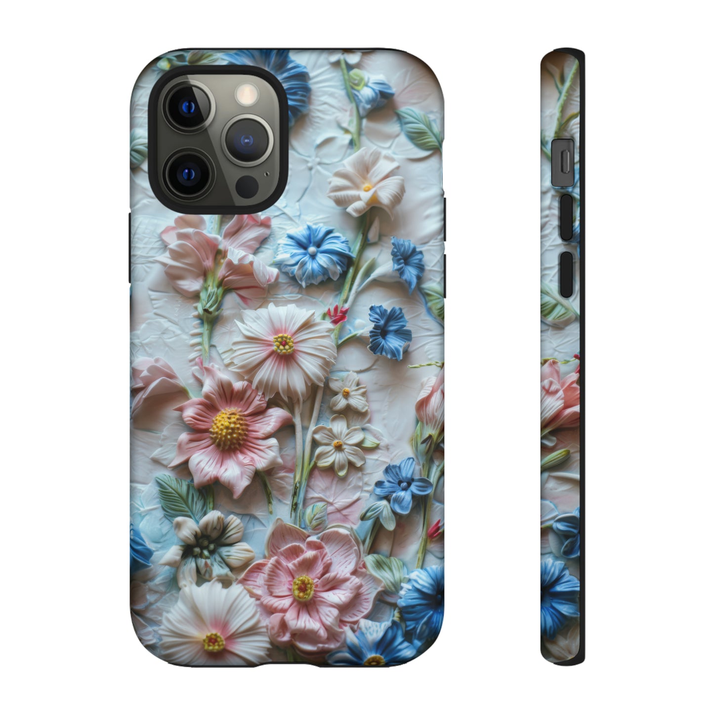 Florale Handyhülle, 3D Blumentextur Handyhülle, Schützendes &amp; stylisches Smartphone Accessoire, Robuste Handyhüllen 