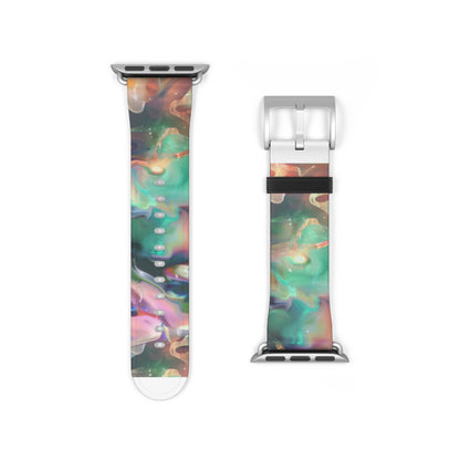 Iridescent Dreams Apple Watch Strap, Mesmerizing Swirl Pattern Band, Unique Holographic Accessory for a Dazzling Look. Apple Watch Band Apple Watch Straps For Series 4 5 6 7 8 9 ULTRA SE 38/40/41mm & 42/44/45mm Vegan Faux Leather Band