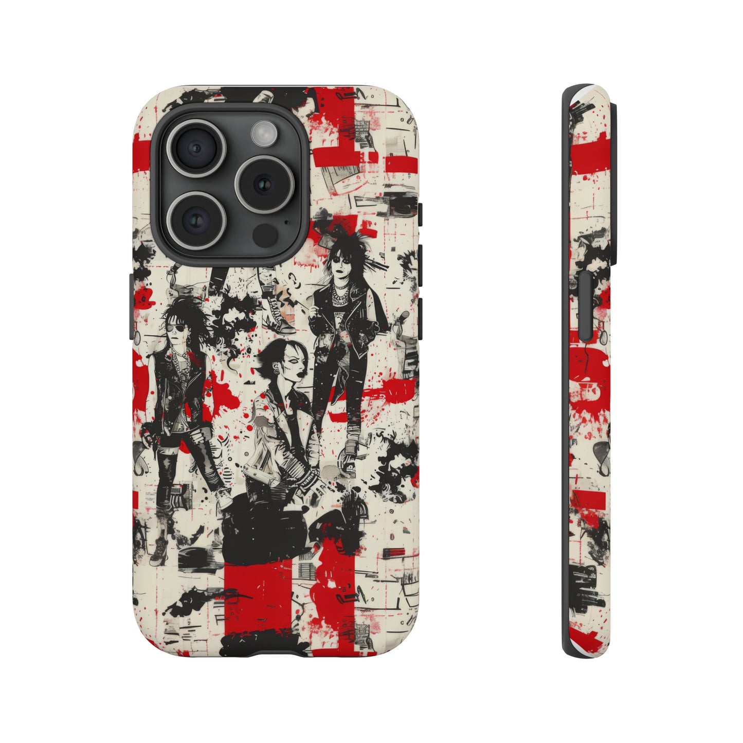 Rock Rebel Grunge-Telefonhülle, schlagfeste Hülle für Trendsetter, künstlerisches Punkrock-Design, robuste Telefonhüllen