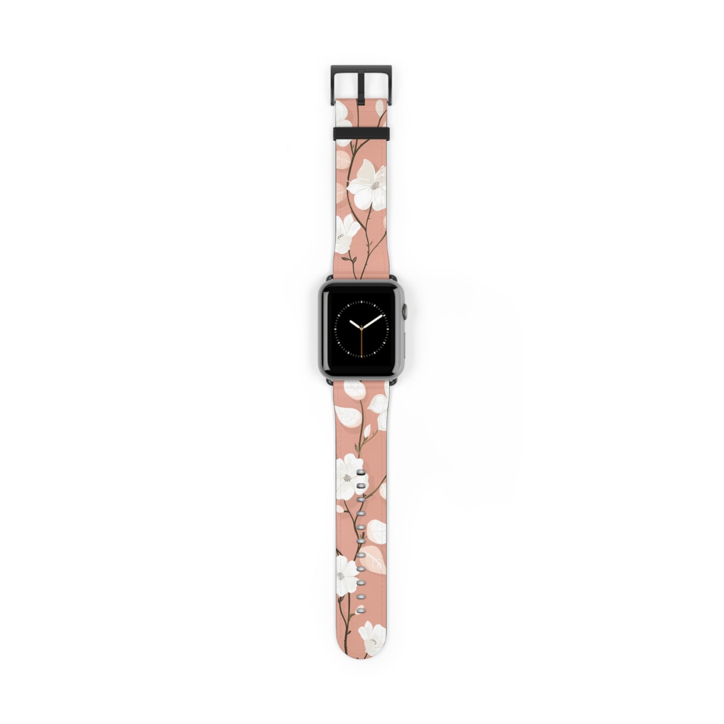 Floral Pattern Apple Watch Band, Elegant Cherry Blossom Design, Soft Pink High-Quality Silicone Strap for Stylish Wear. Apple Watch Band Apple Watch Straps For Series 4 5 6 7 8 9 ULTRA SE 38/40/41mm & 42/44/45mm Vegan Faux Leather Band