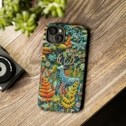 Zauberhafte Waldhirsch iPhone Hülle, Zauberhaftes Fauna- und Flora-Design, Schützende, von der Natur inspirierte Hülle, Robuste Handyhüllen