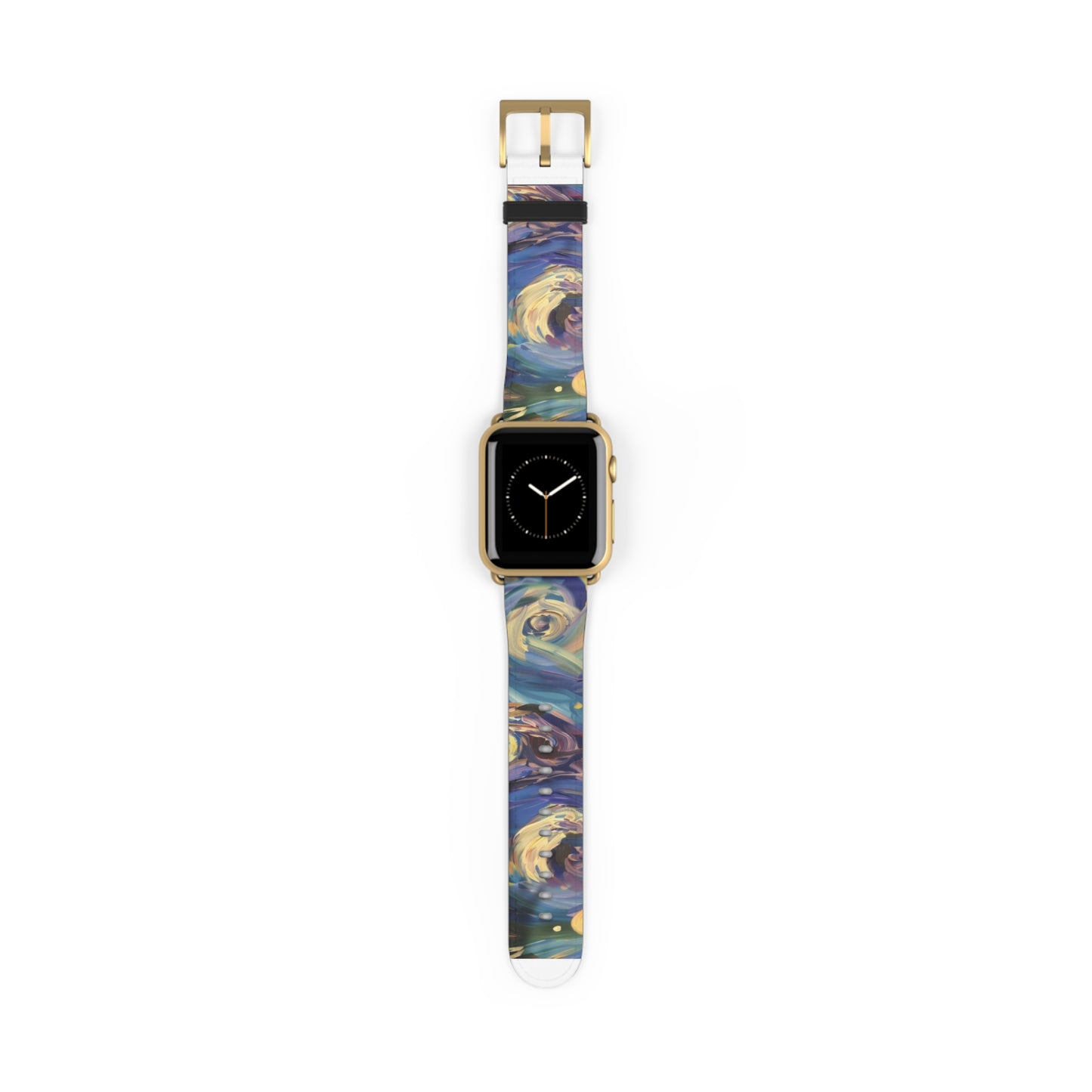 Starry Night Swirl Apple Watch Band, Van Gogh Inspired Art Strap, Expressionist Painting Accessory, Unique Art Lover's Watch Band, Creative Gift Idea. Apple Watch Straps For Series 4 5 6 7 8 9 ULTRA SE 38/40/41mm & 42/44/45mm Vegan Faux Leather Band