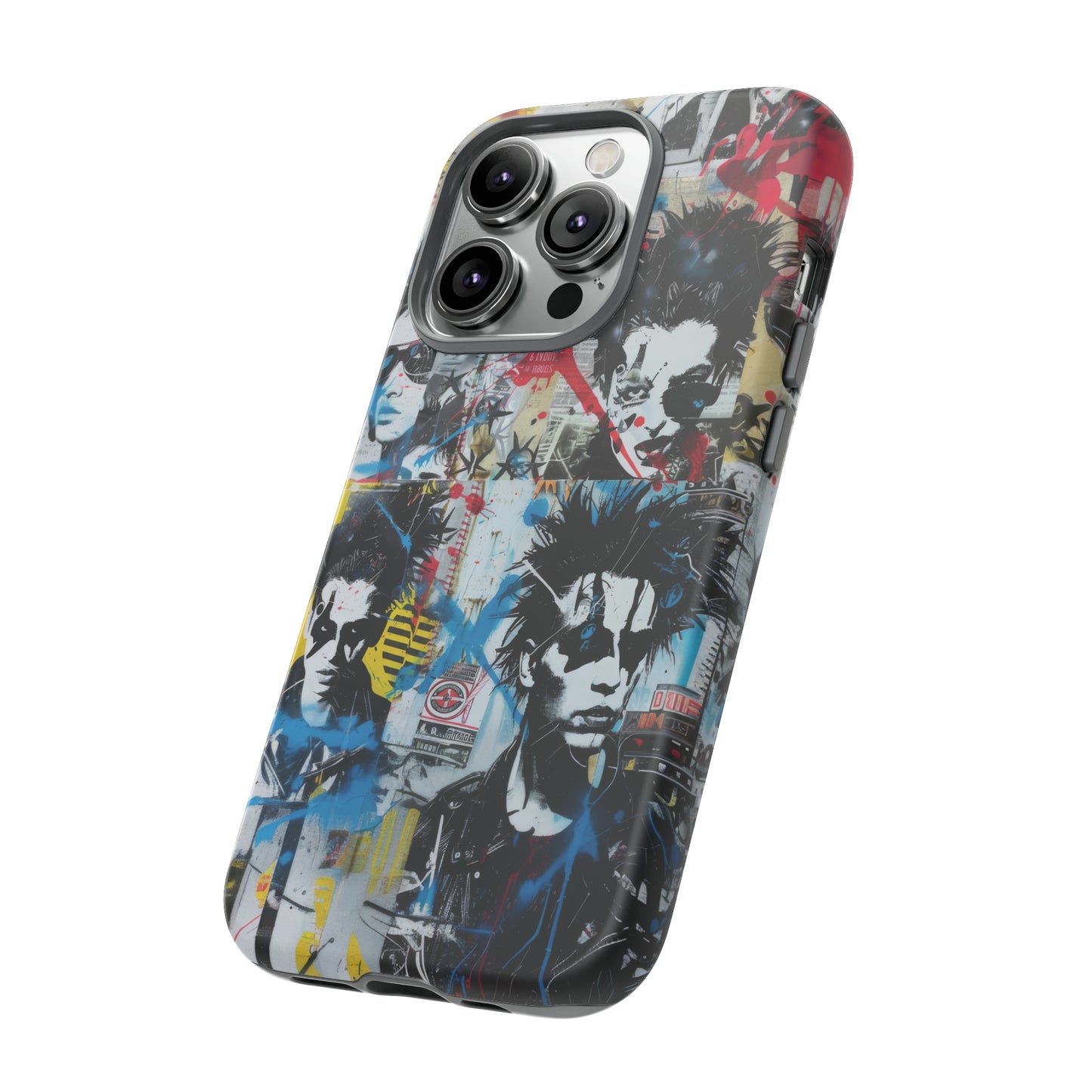 Urban Punk Graffiti Art Phone Case, Durable Protective Cover for Latest Models, Eye-Catching Street Style Accessory, Tough Cases