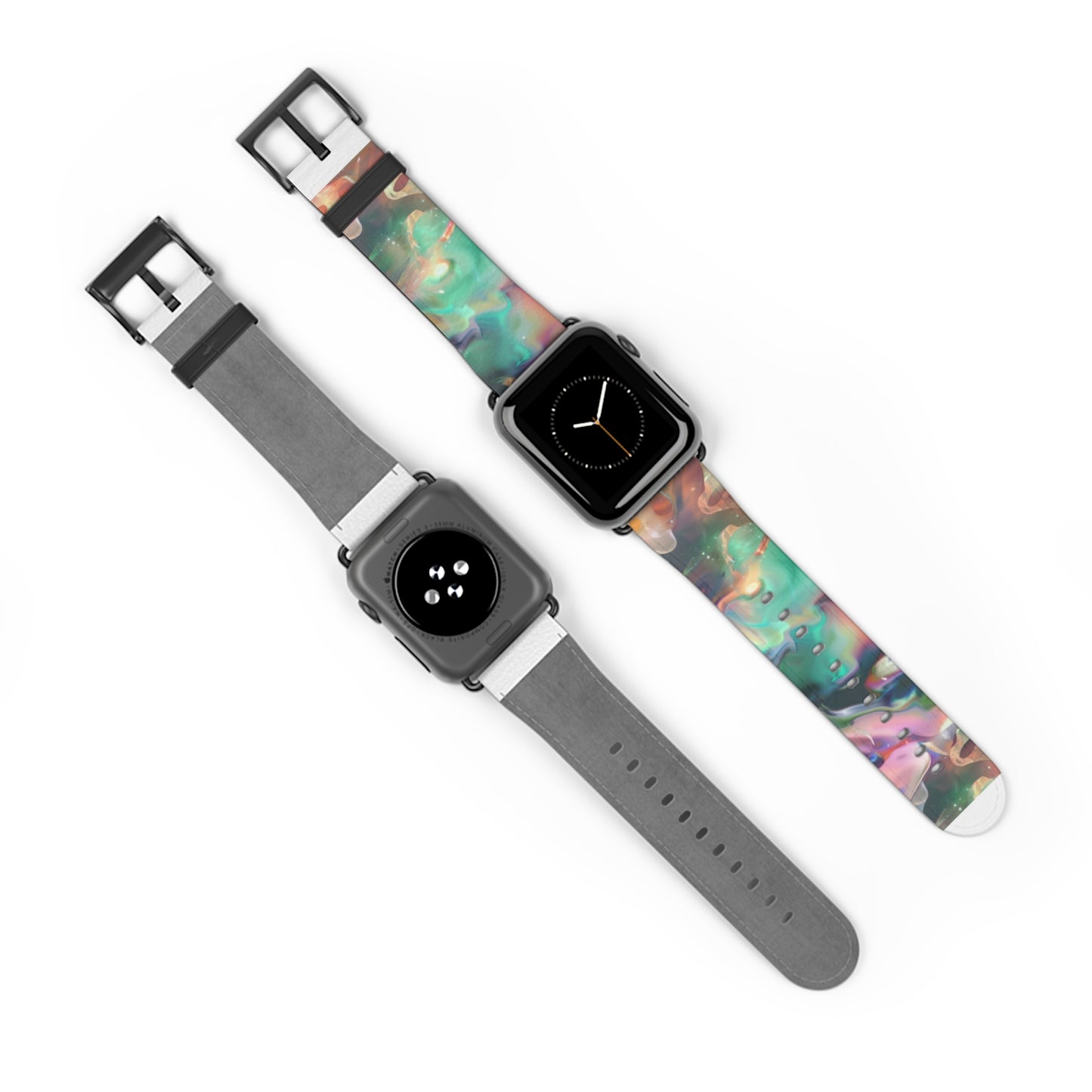 Iridescent Dreams Apple Watch Strap, Mesmerizing Swirl Pattern Band, Unique Holographic Accessory for a Dazzling Look. Apple Watch Band Apple Watch Straps For Series 4 5 6 7 8 9 ULTRA SE 38/40/41mm & 42/44/45mm Vegan Faux Leather Band